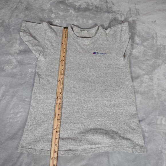 Vintage Champion Script T Shirt Mens L (Fits M) Made In USA 80s Gray - Picture 7 of 8